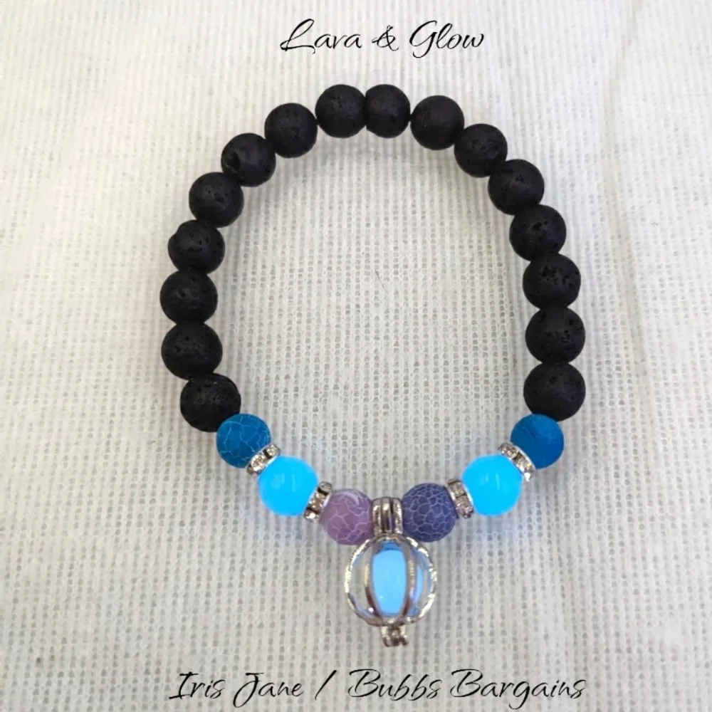 NATURAL Lava Stones With Glow Beads - Picture 1 of 5